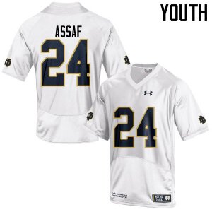 Notre Dame Fighting Irish Youth Mick Assaf #24 White Under Armour Authentic Stitched College NCAA Football Jersey KJS6199KW